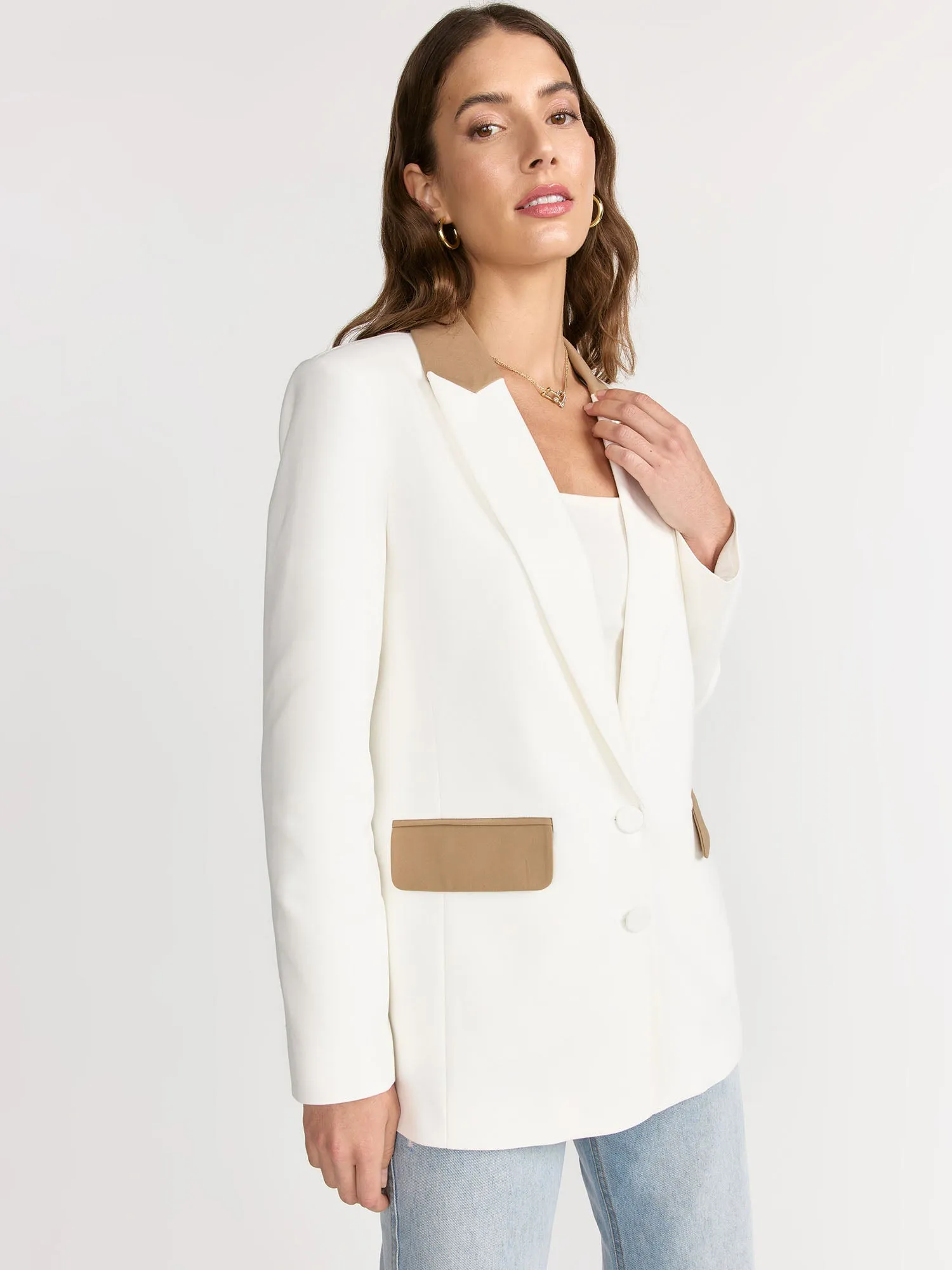 Endless Rose Long Sleeve Colorblock Collared Blazer - Brands We Love