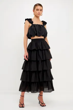 Endless Rose - Tiered Midi Skirt