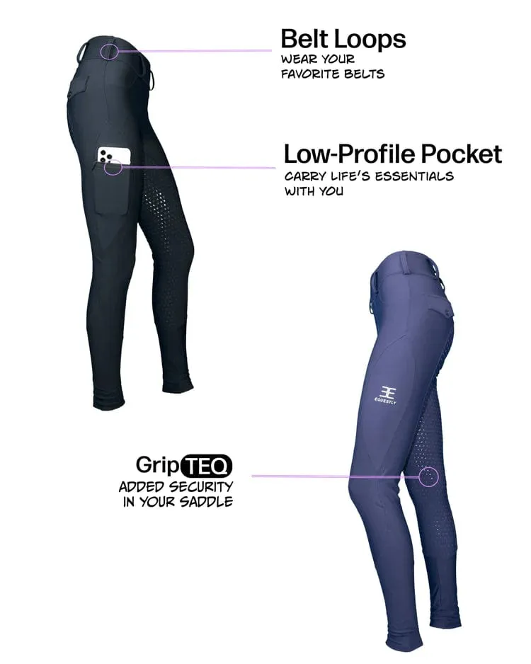 Equestly- Lux GripTEQ Riding Pants Full Seat (Charcoal)