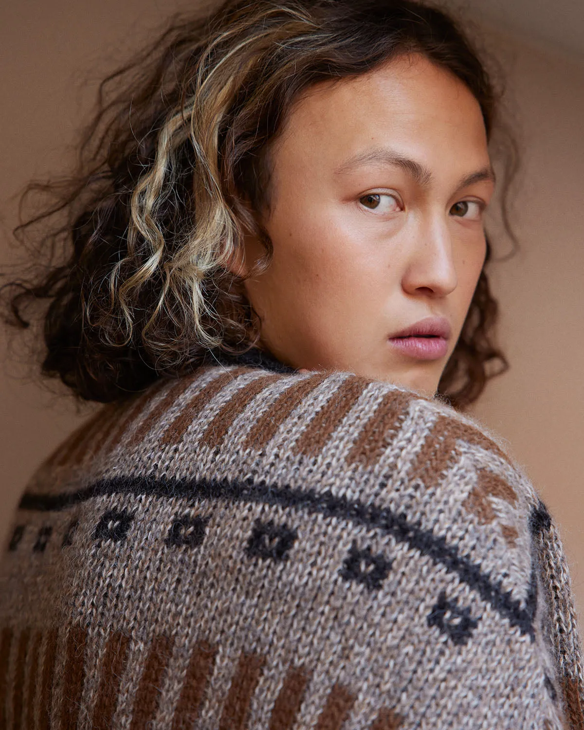 Ethno: Brown Alpaca Wool Sweater
