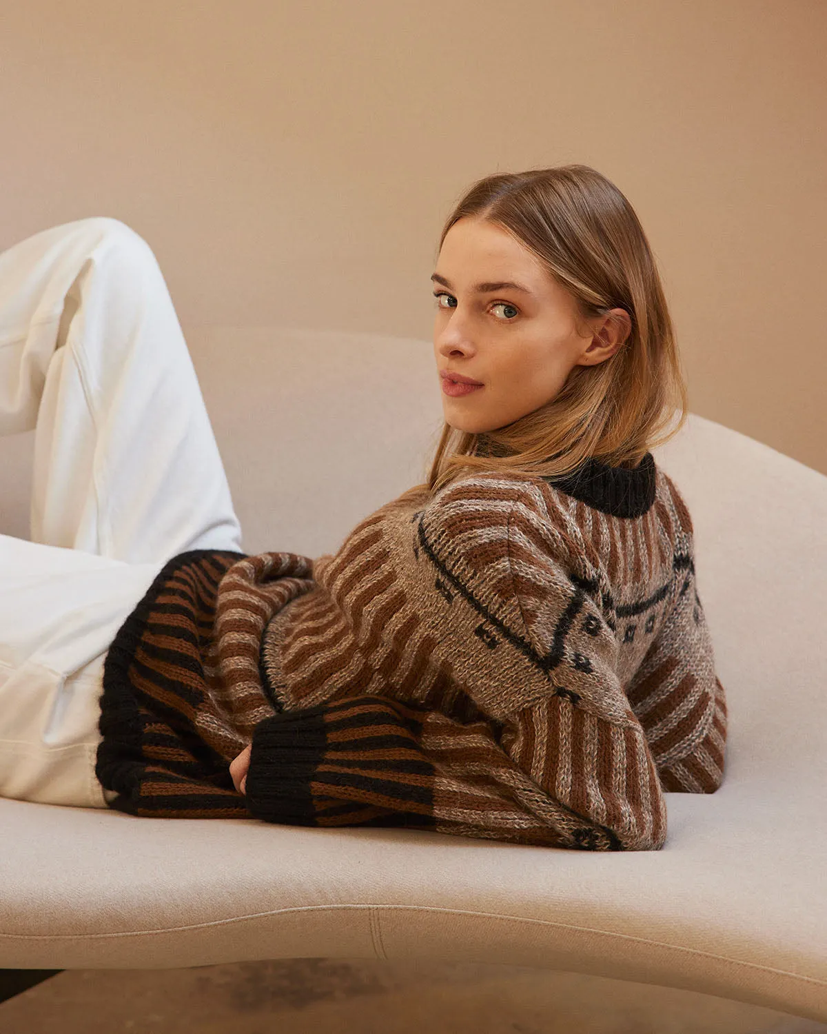Ethno: Brown Alpaca Wool Sweater