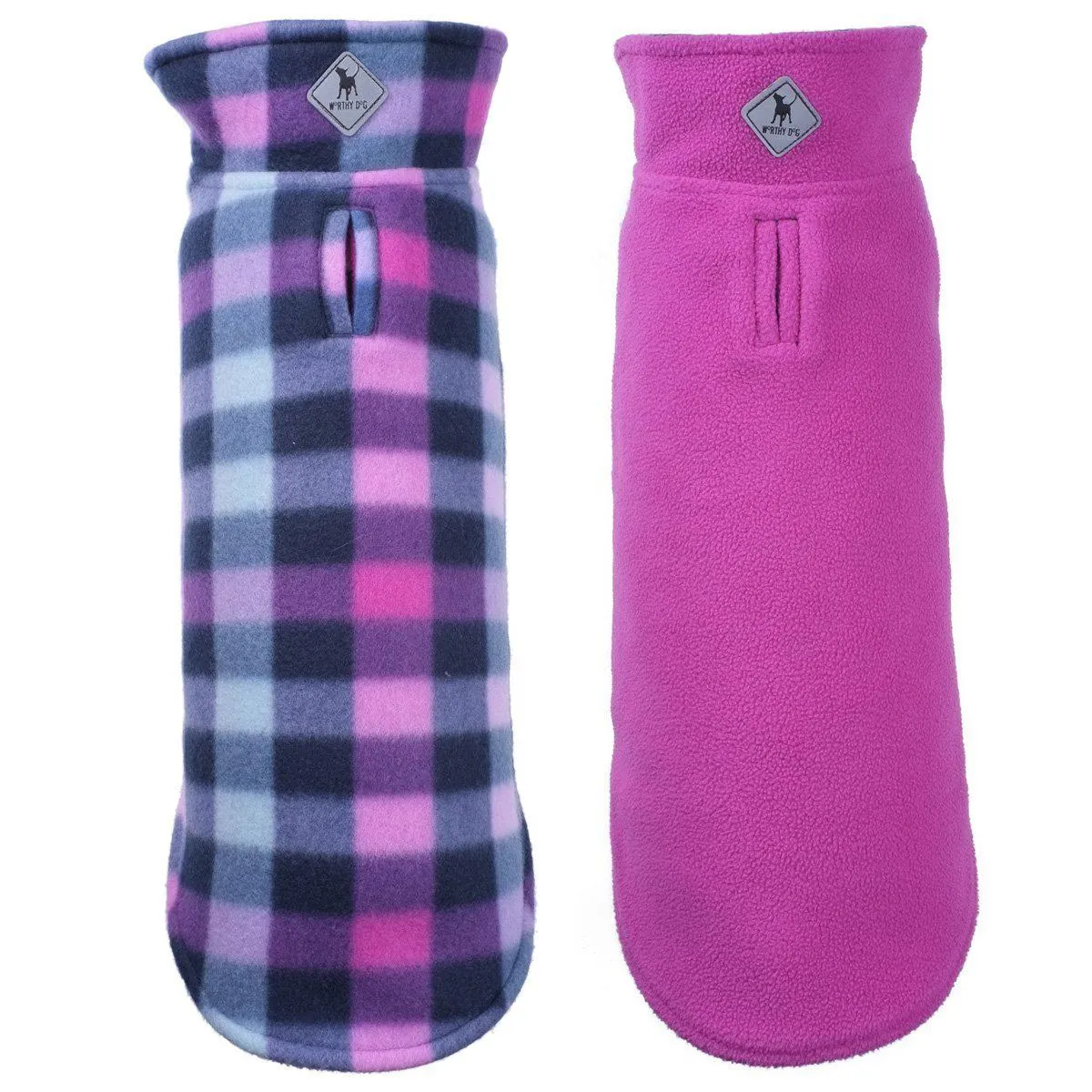 Fargo Fleece Reversible Dog Jacket Purple Check