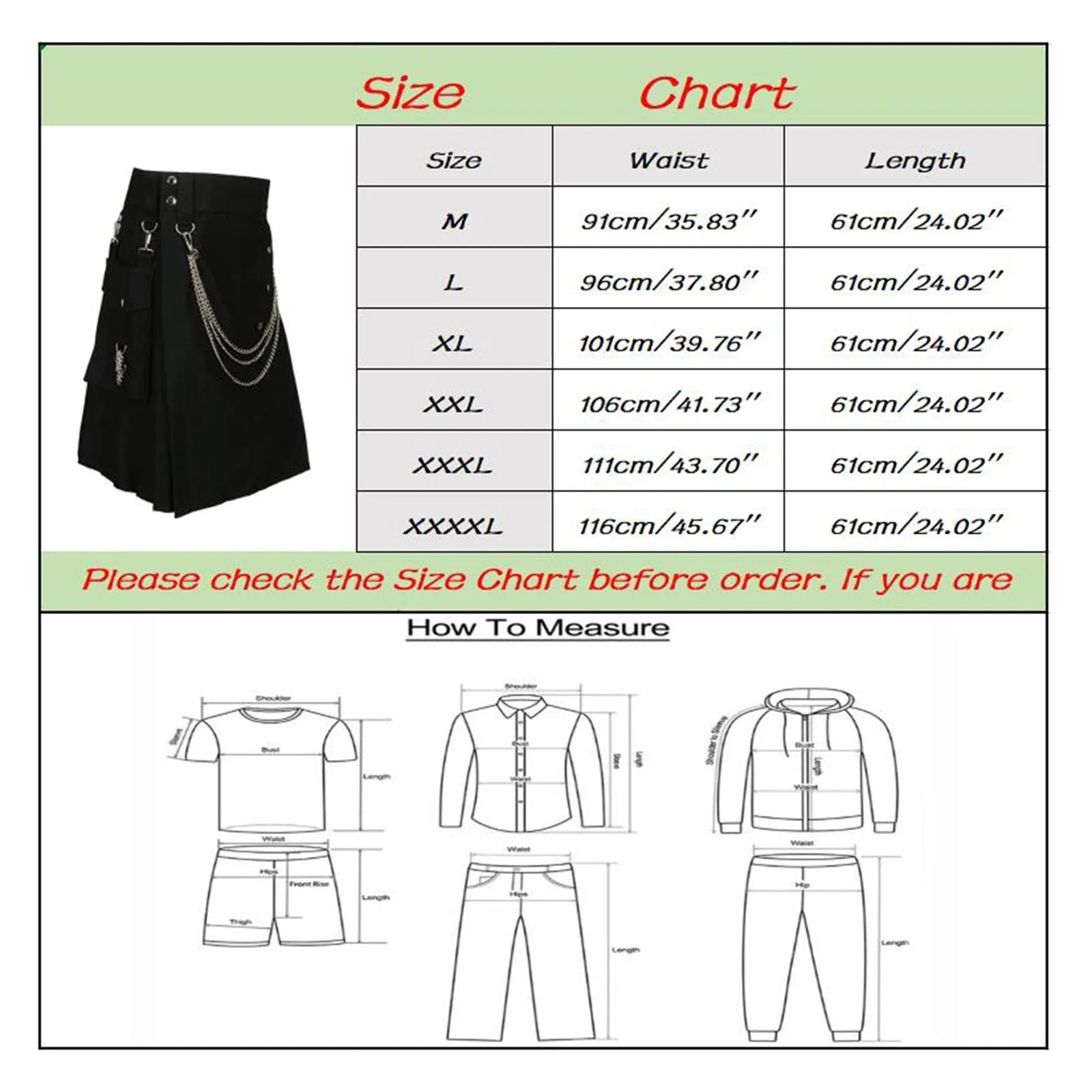 Funki Buys | Skirts | Men's Gothic Punk Pleated Pocket Kilts