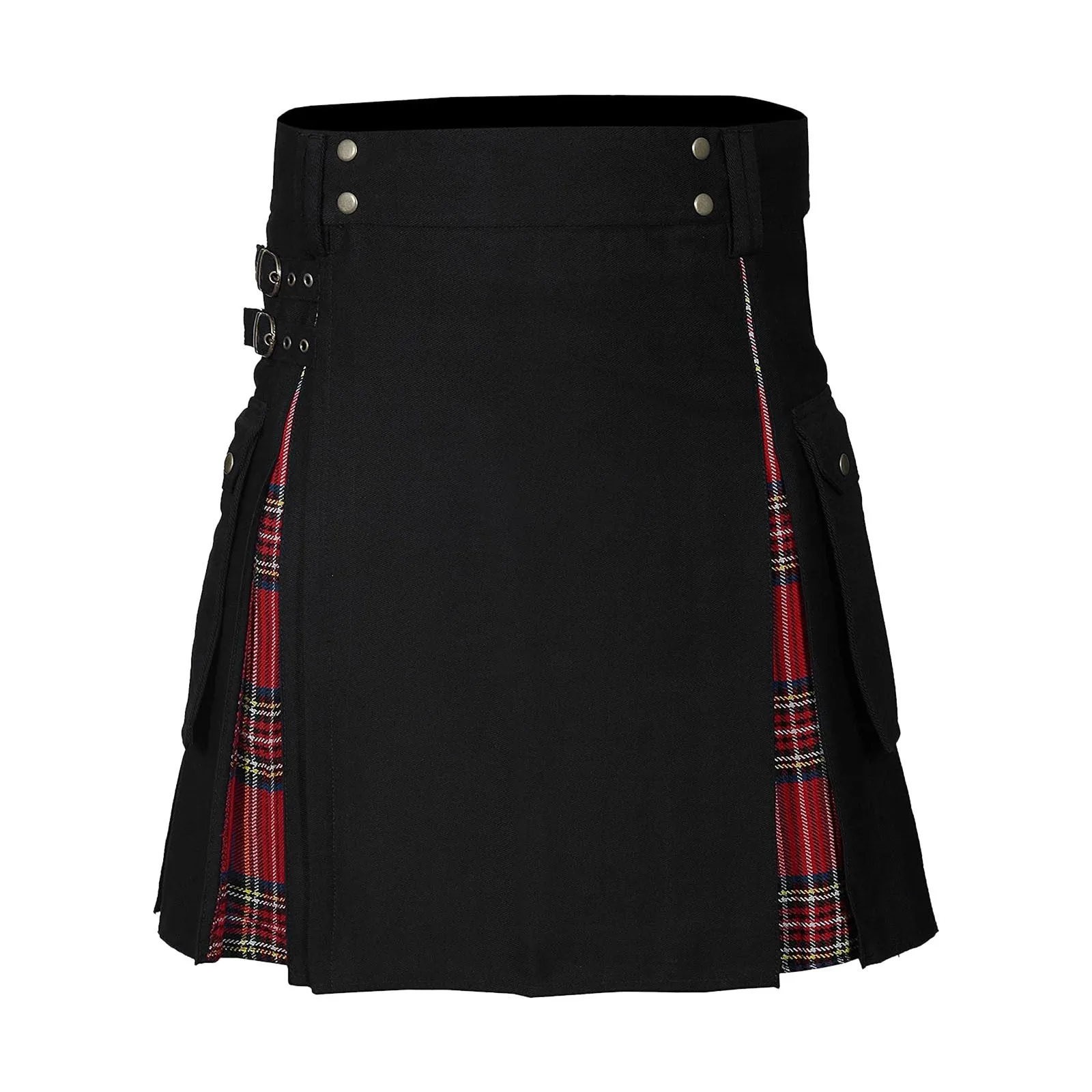Funki Buys | Skirts | Men's Gothic Punk Pleated Pocket Kilts