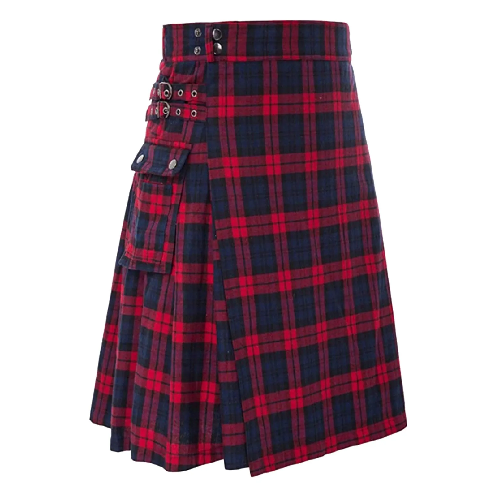 Funki Buys | Skirts | Men's Gothic Punk Pleated Pocket Kilts