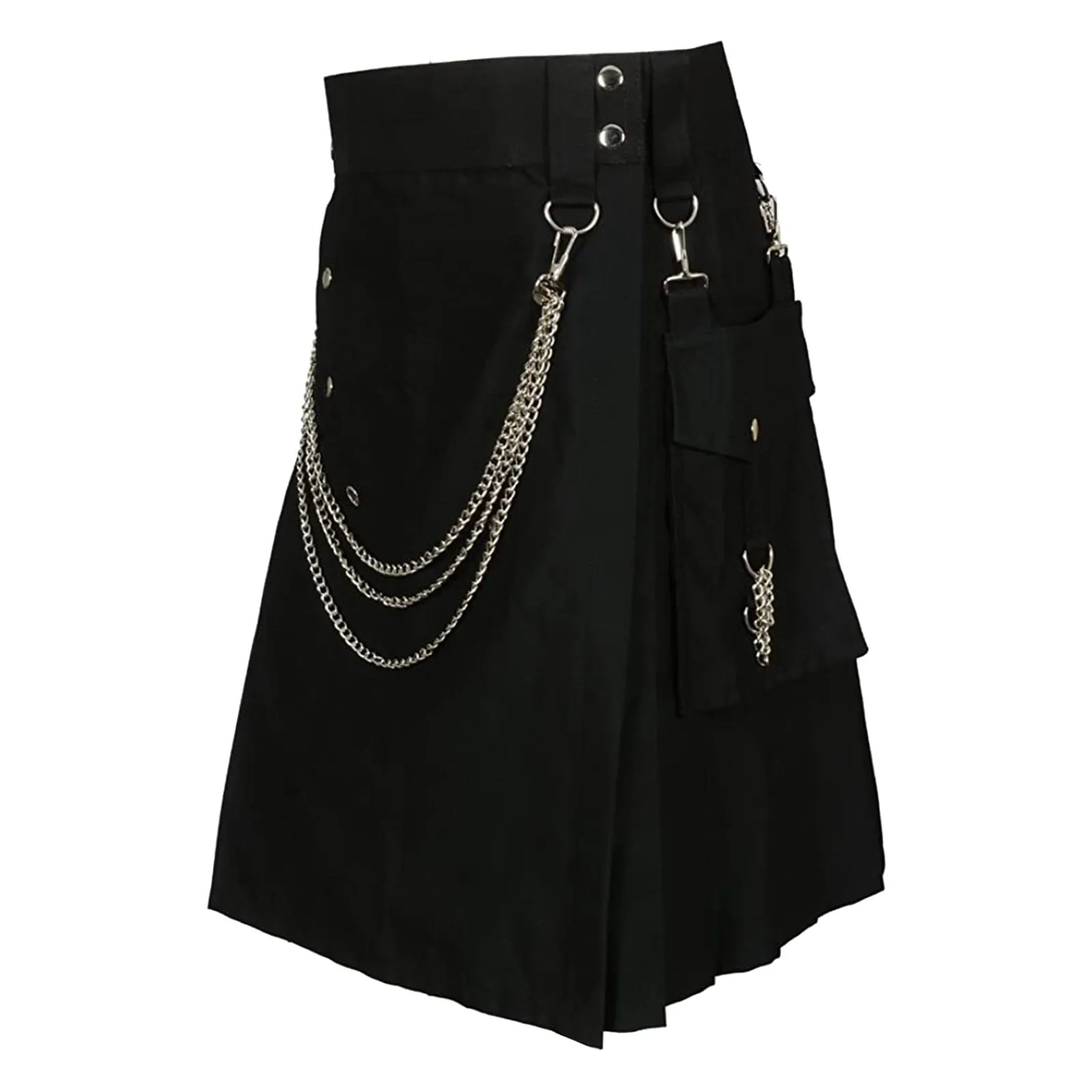 Funki Buys | Skirts | Men's Gothic Punk Pleated Pocket Kilts