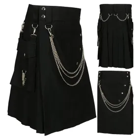Funki Buys | Skirts | Men's Gothic Punk Pleated Pocket Kilts
