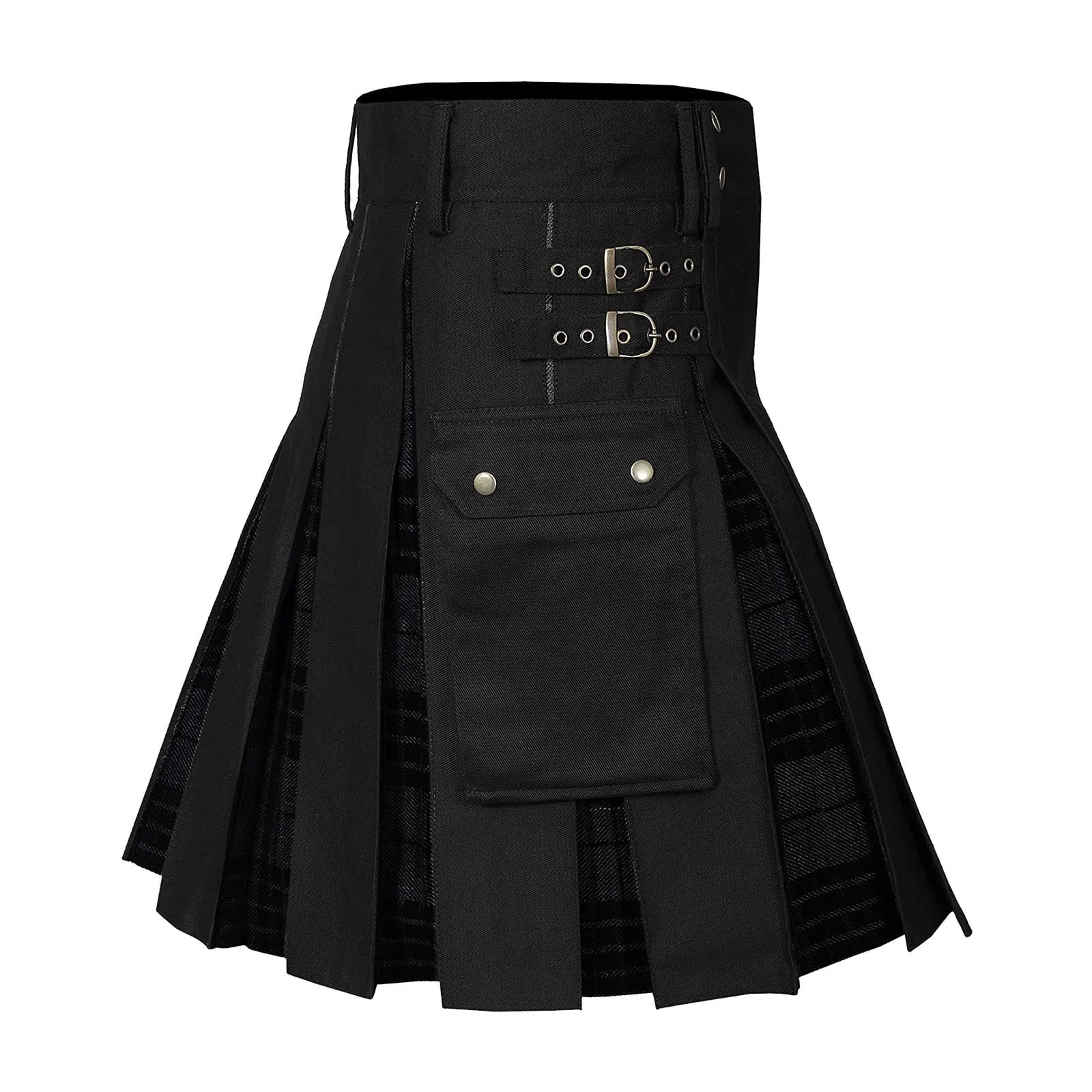 Funki Buys | Skirts | Men's Gothic Punk Pleated Pocket Kilts