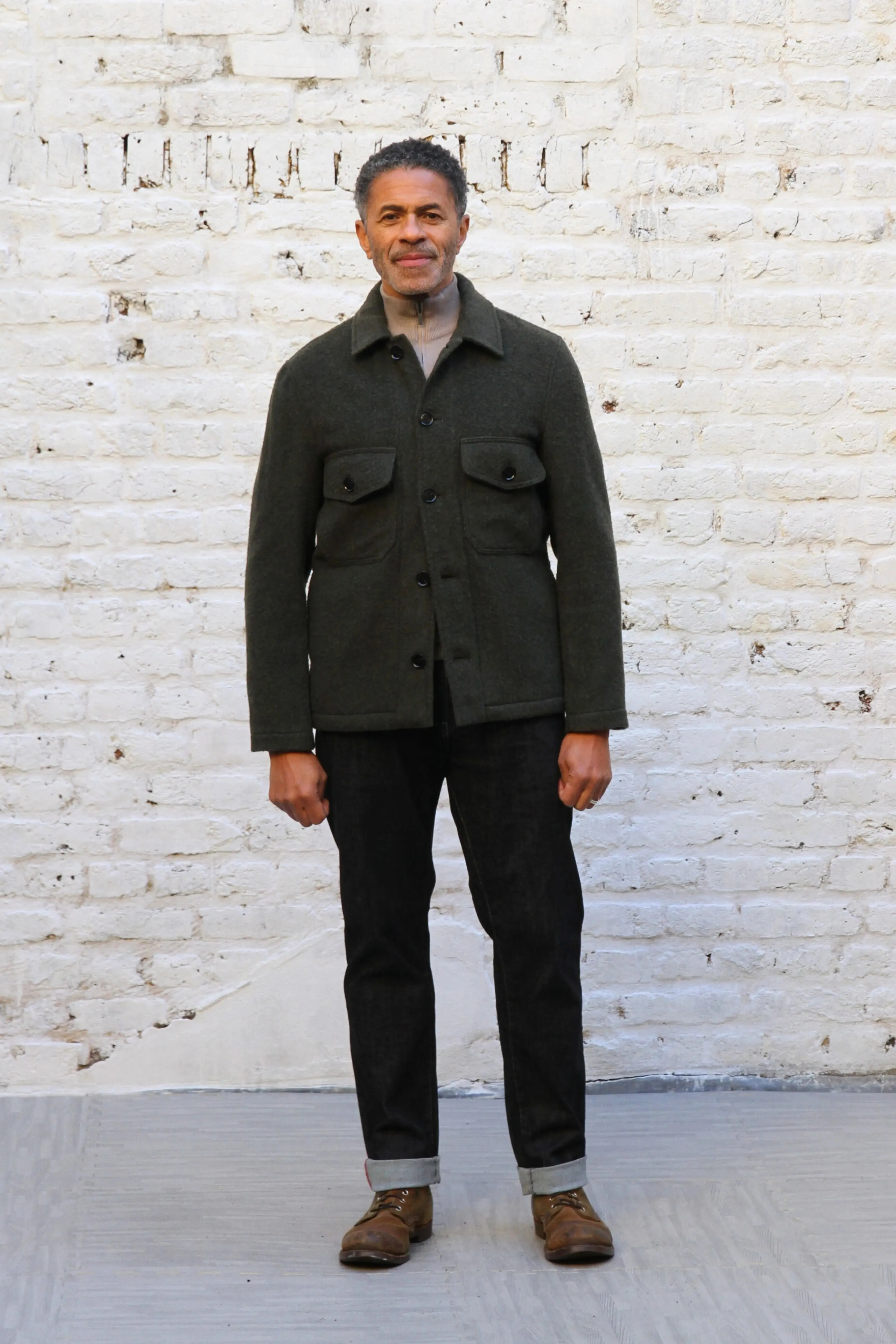 Goring Wool Jacket - Olive Casentino