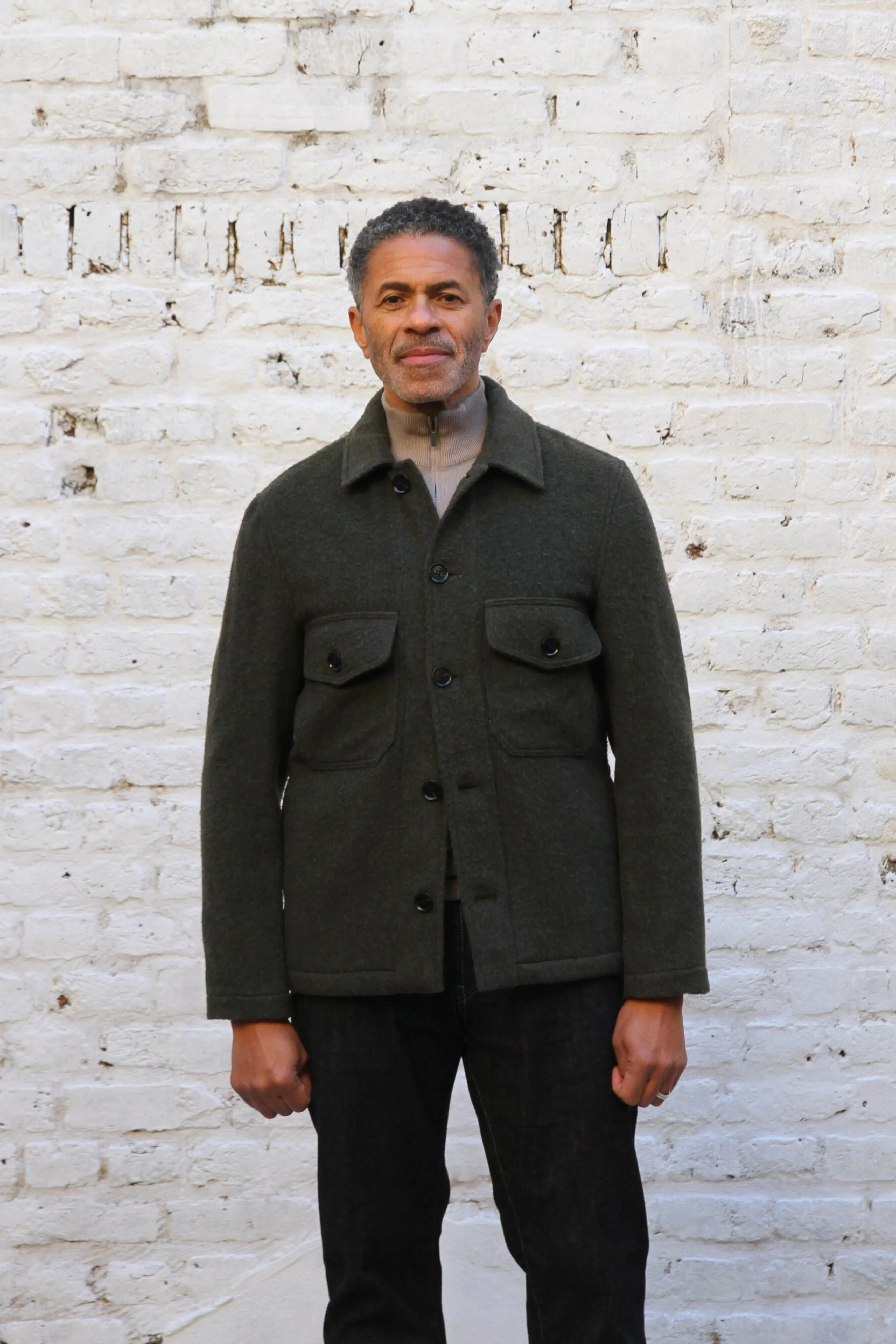 Goring Wool Jacket - Olive Casentino
