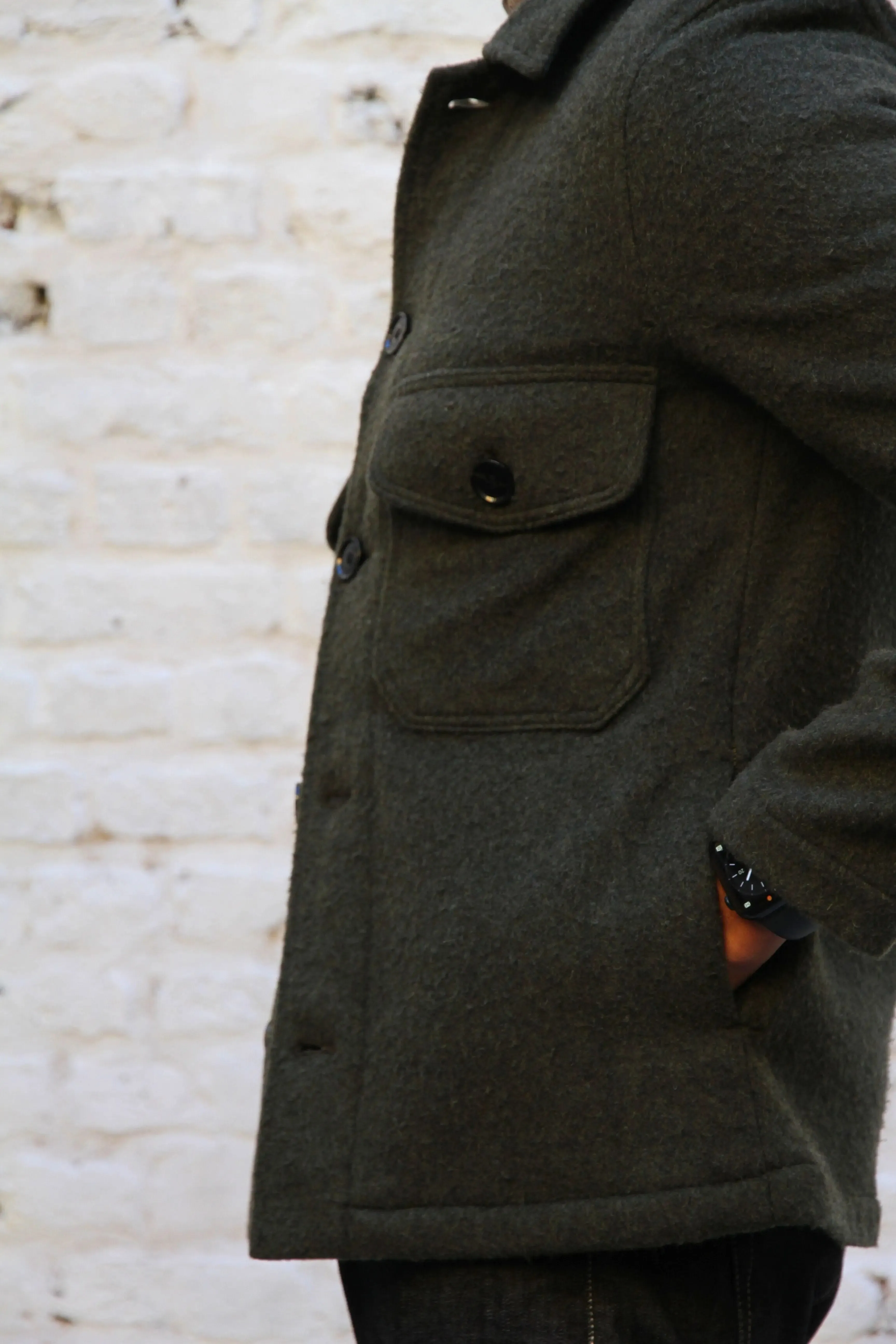 Goring Wool Jacket - Olive Casentino