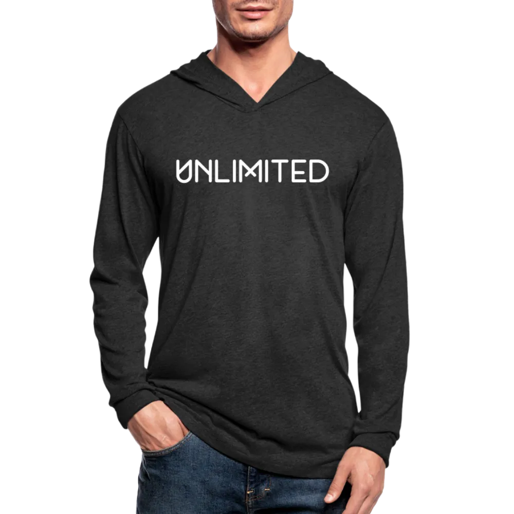 Graphic Hoodie, Unlimited Long Sleeve Tri-Blend Hooded Tee