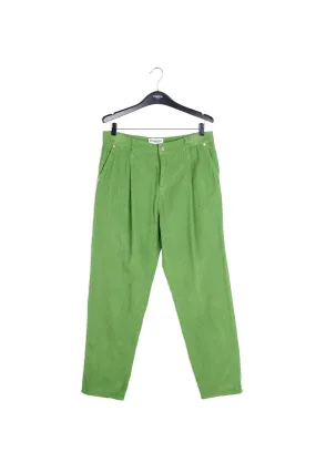 Green cotton-corduroy pants