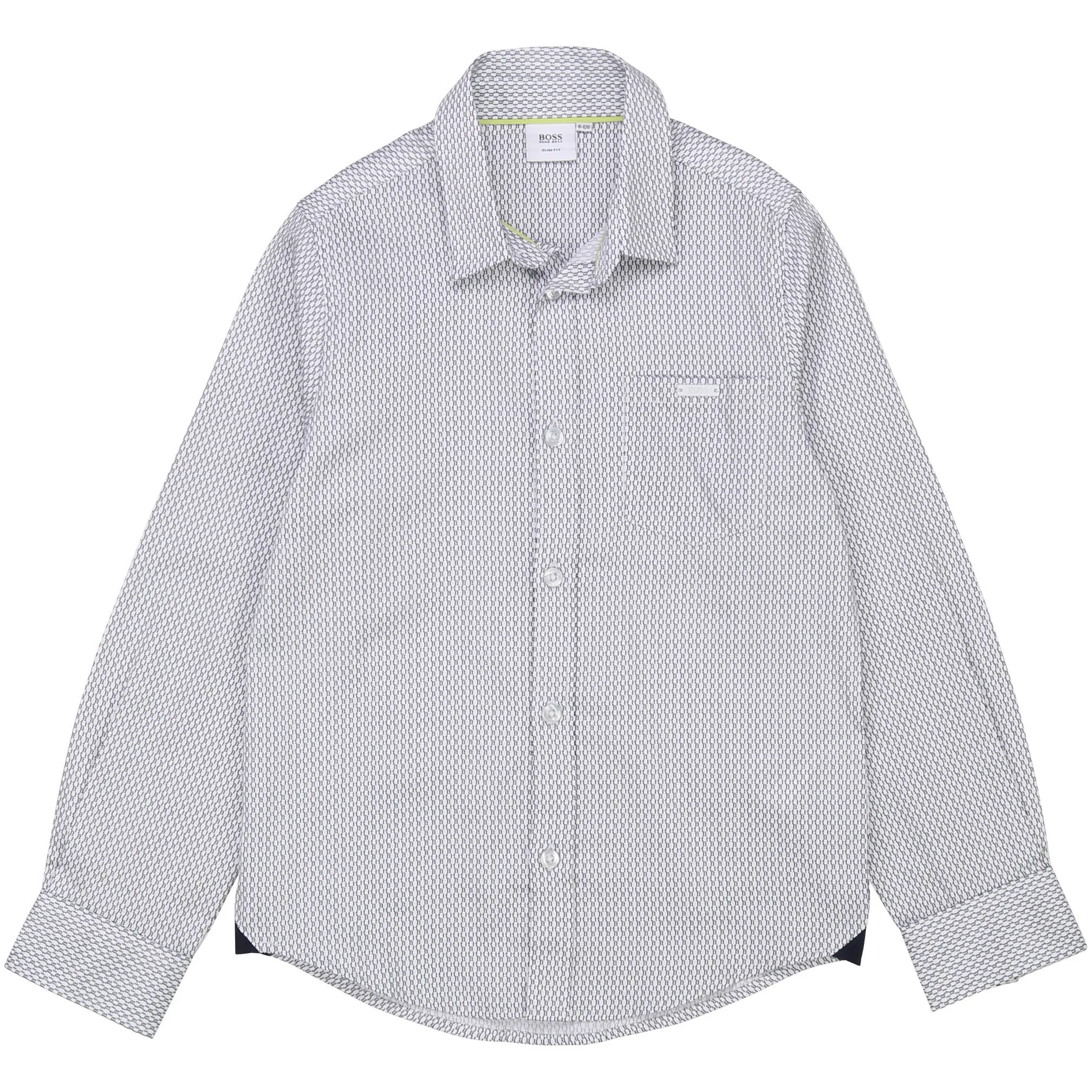 Hugo Boss White Printed Dress Shirt