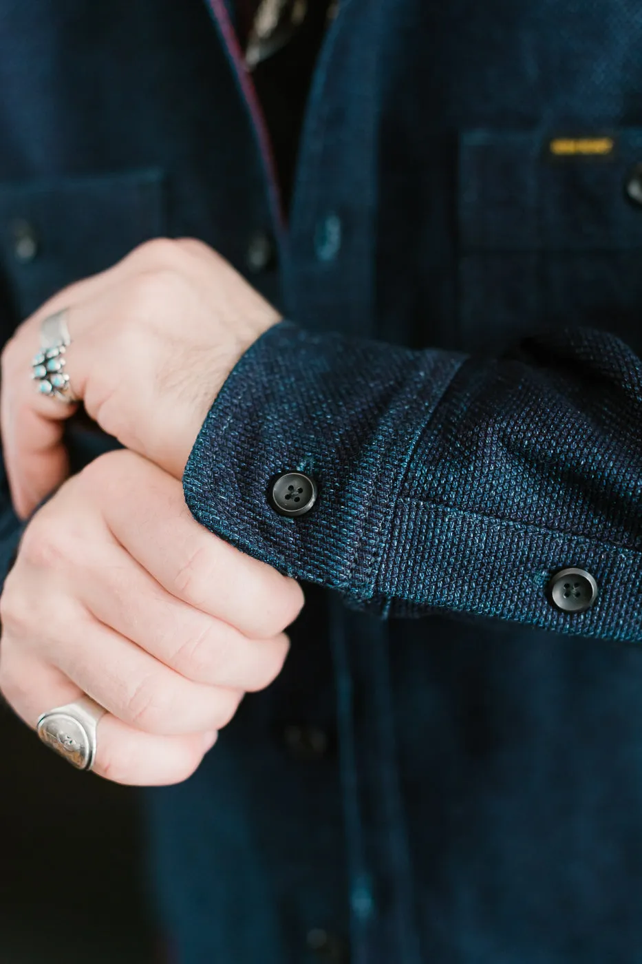 IHSH-397-IND - 21oz Sashiko Work Shirt - Indigo