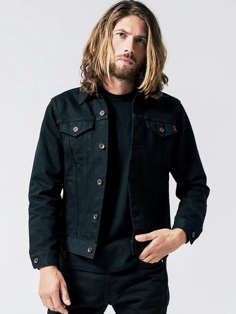 Iron Heart IHJ-132-BLK 14oz Selvedge Modified Type III Jacket - Superblack