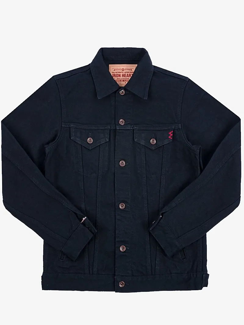 Iron Heart IHJ-132-BLK 14oz Selvedge Modified Type III Jacket - Superblack