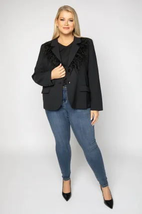 JANE FEATHERED BLAZER JACKET