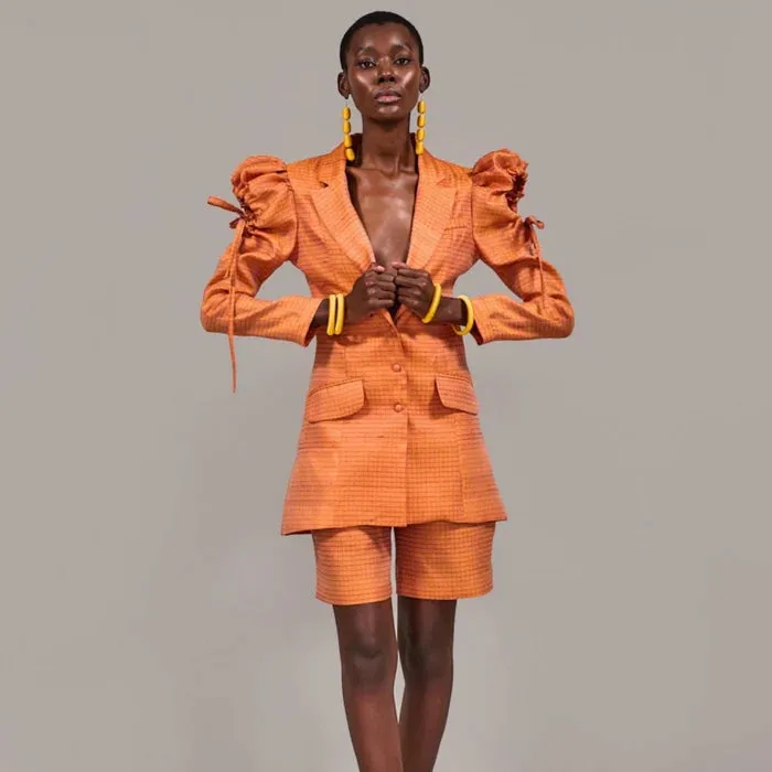 Kahindo Adderley Tuxedo Jacket with cut-out sleeve