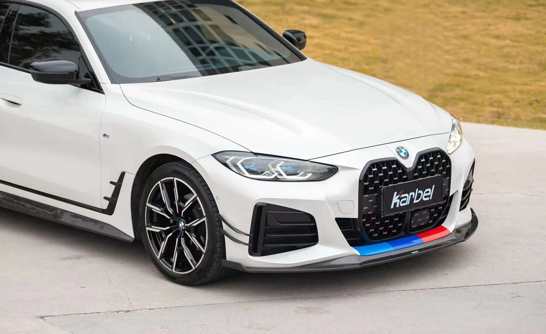 Karbel Carbon Fiber Front Canards for BMW I4 G26 M50 / e Drive 40 & G26 Gran coupe M440i 430i