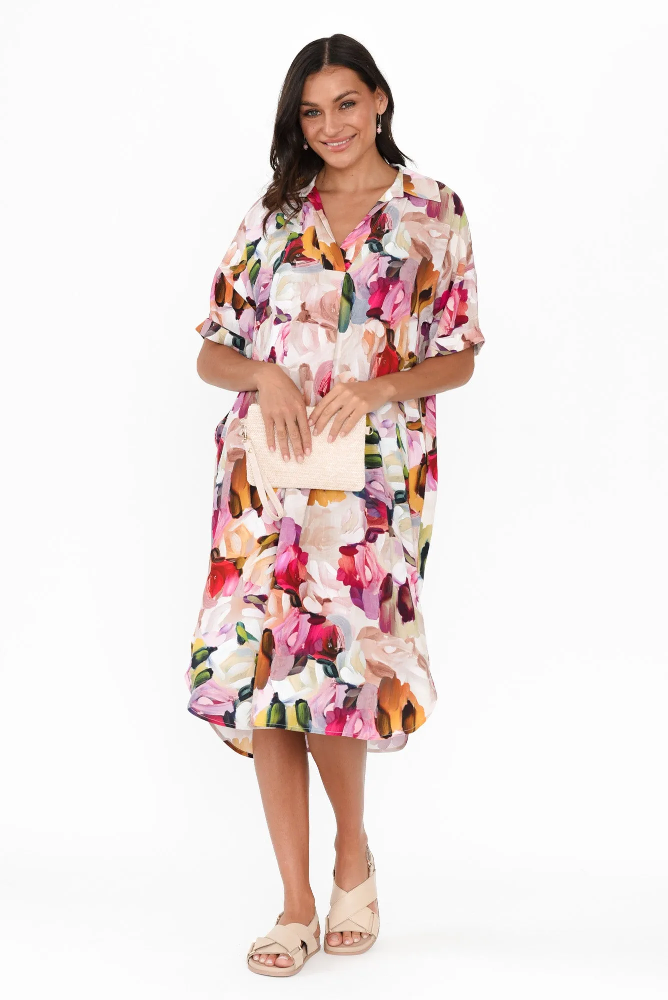 Kazi Purple Floral Shirt Dress