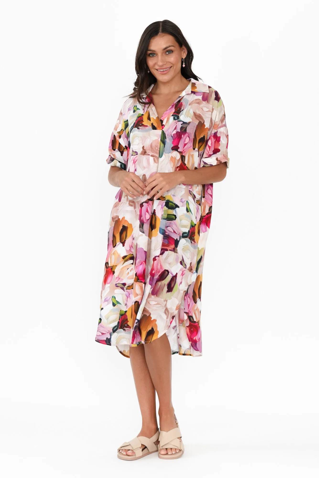 Kazi Purple Floral Shirt Dress