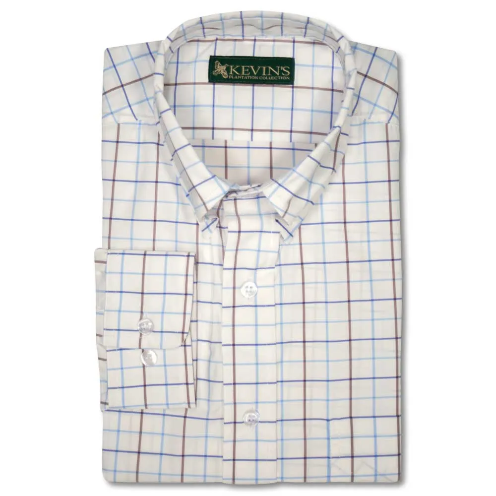 Kevin's Tattersall Long Sleeve Performance Dress Shirt