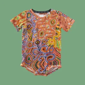 Kip & Co X Ernabella Arts Ngayuku Ngura Short Sleeve Romper