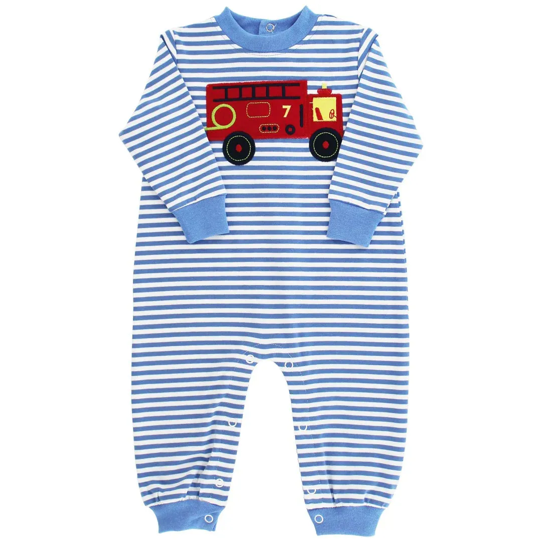 Knit Romper - Firetruck