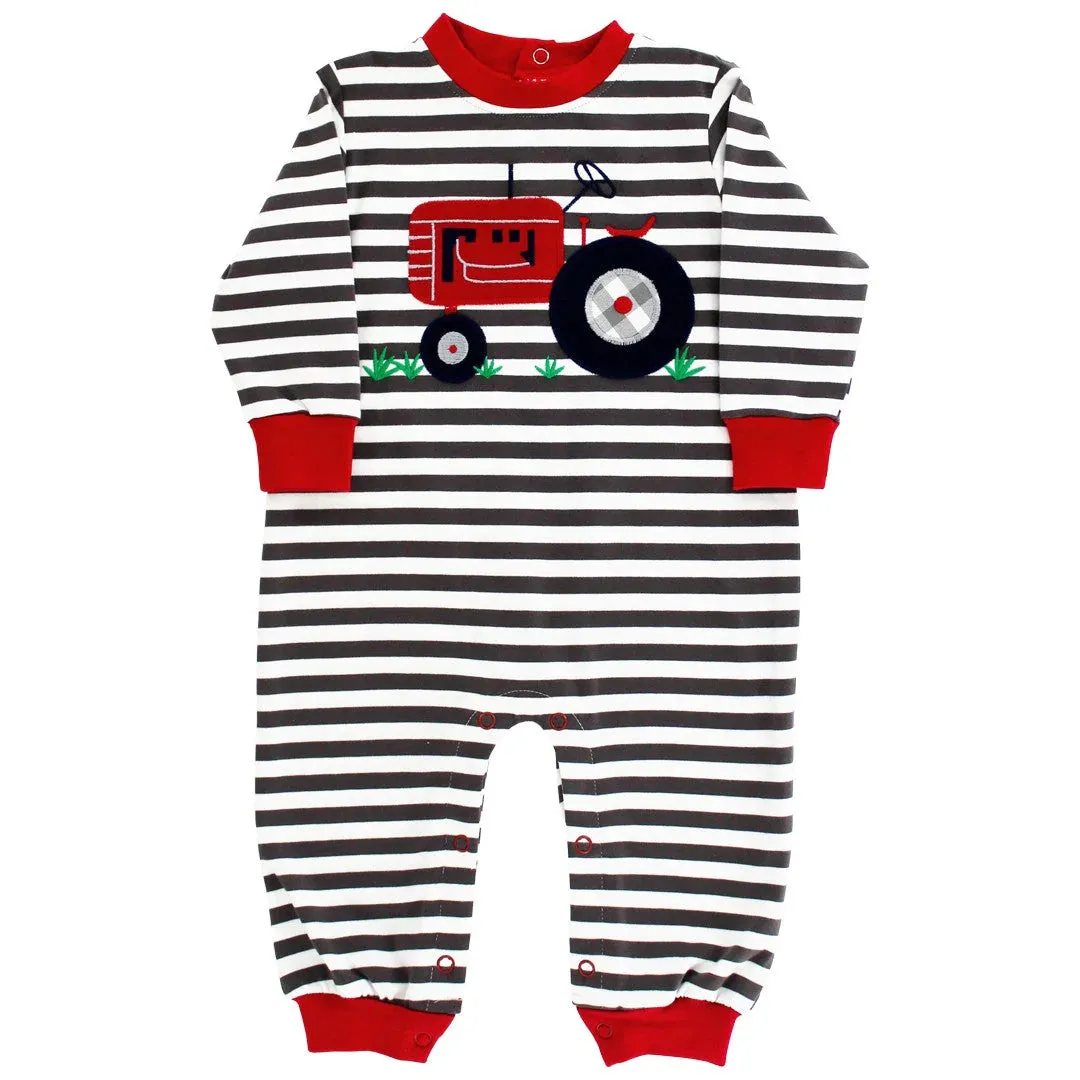 Knit Romper - Tractor