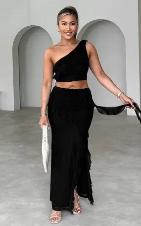 Koda Mesh Maxi Skirt - Black