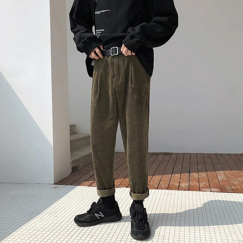 [Korean Style] Freddy Corduroy Straight Trousers