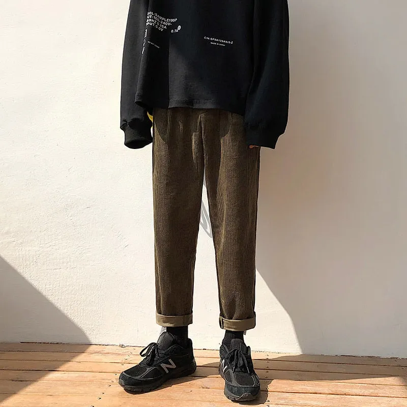 [Korean Style] Freddy Corduroy Straight Trousers
