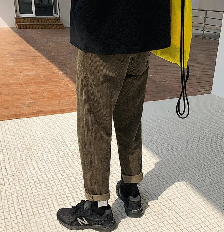 [Korean Style] Freddy Corduroy Straight Trousers