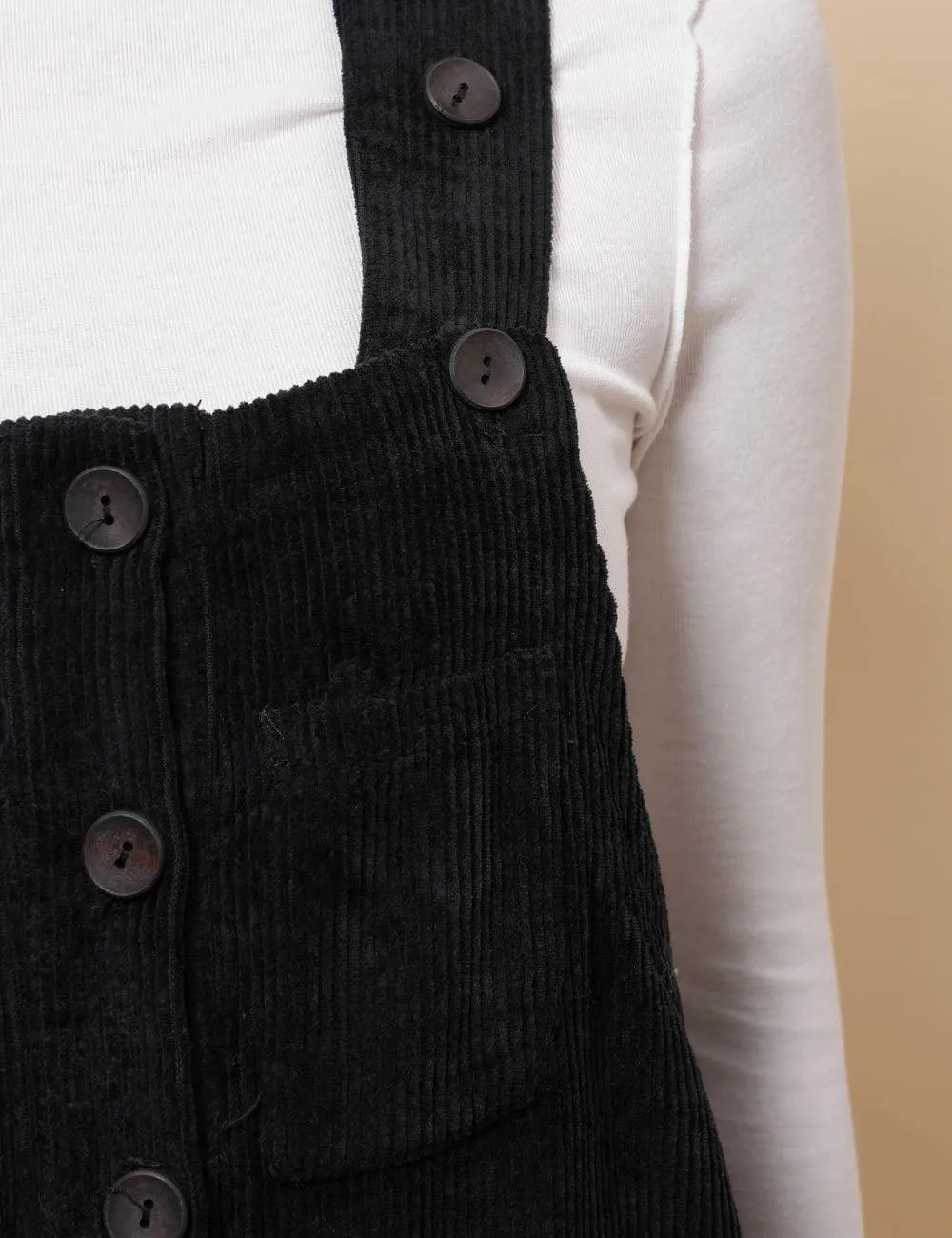 Ladies Pockets Corduroy Jumpsuit Strape Shoulder Overall SKJ4896