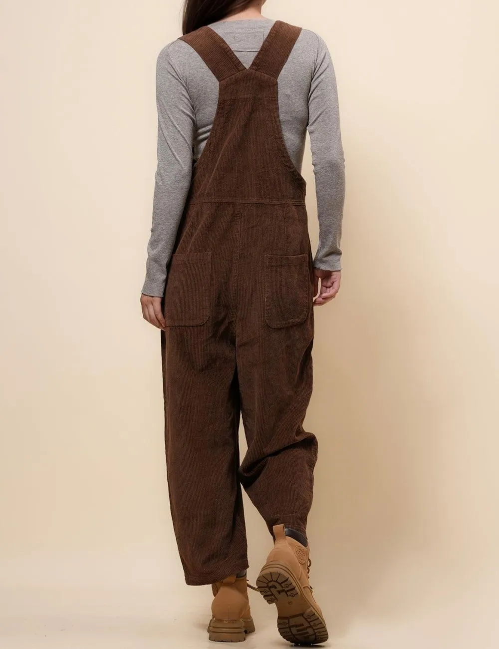 Ladies Pockets Corduroy Jumpsuit Strape Shoulder Overall SKJ4896