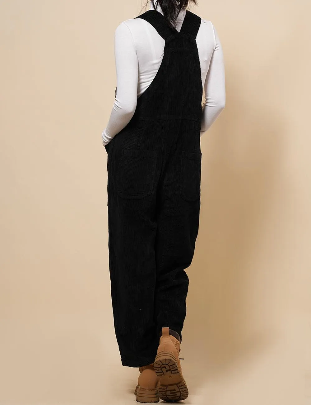Ladies Pockets Corduroy Jumpsuit Strape Shoulder Overall SKJ4896