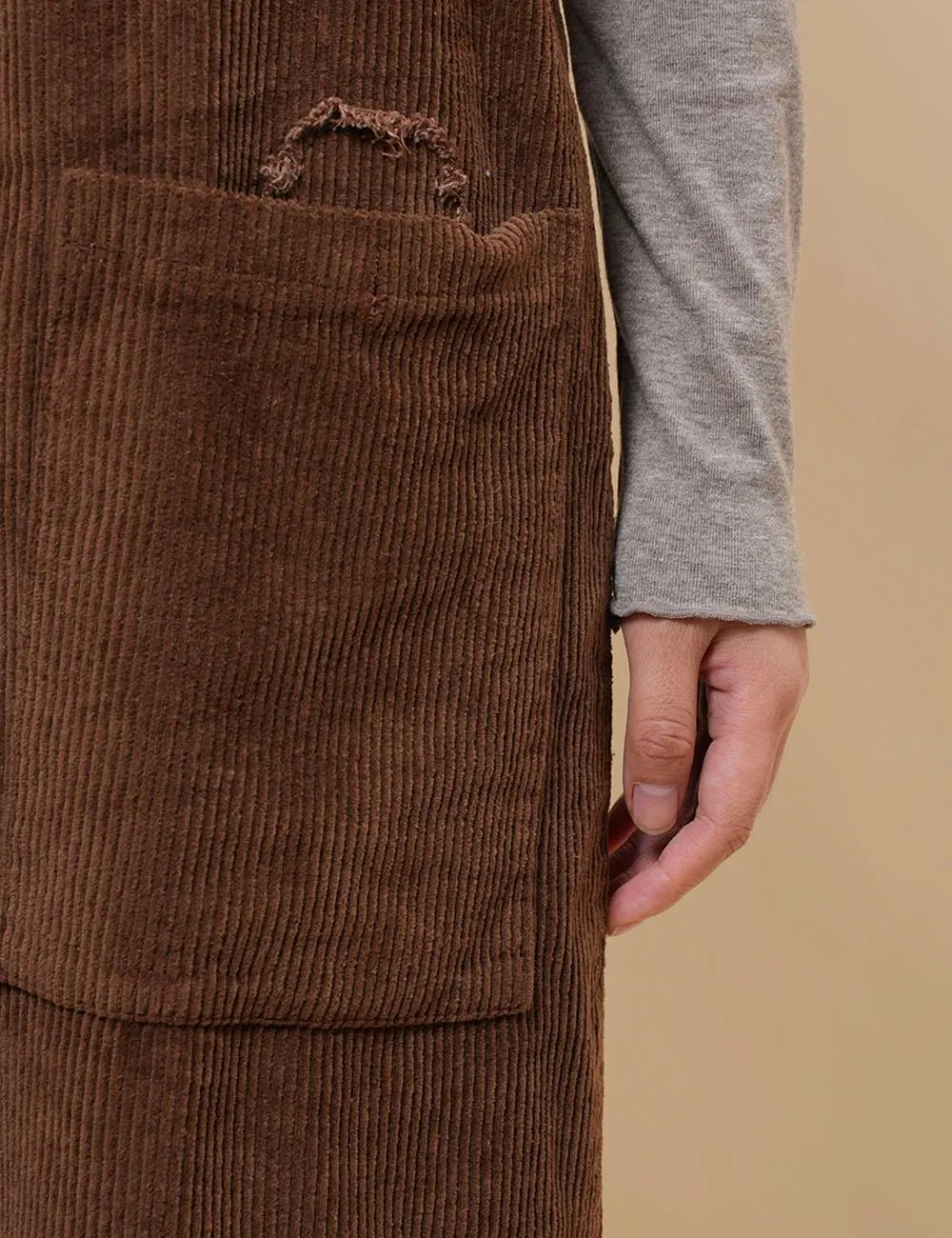 Ladies Pockets Corduroy Jumpsuit Strape Shoulder Overall SKJ4896