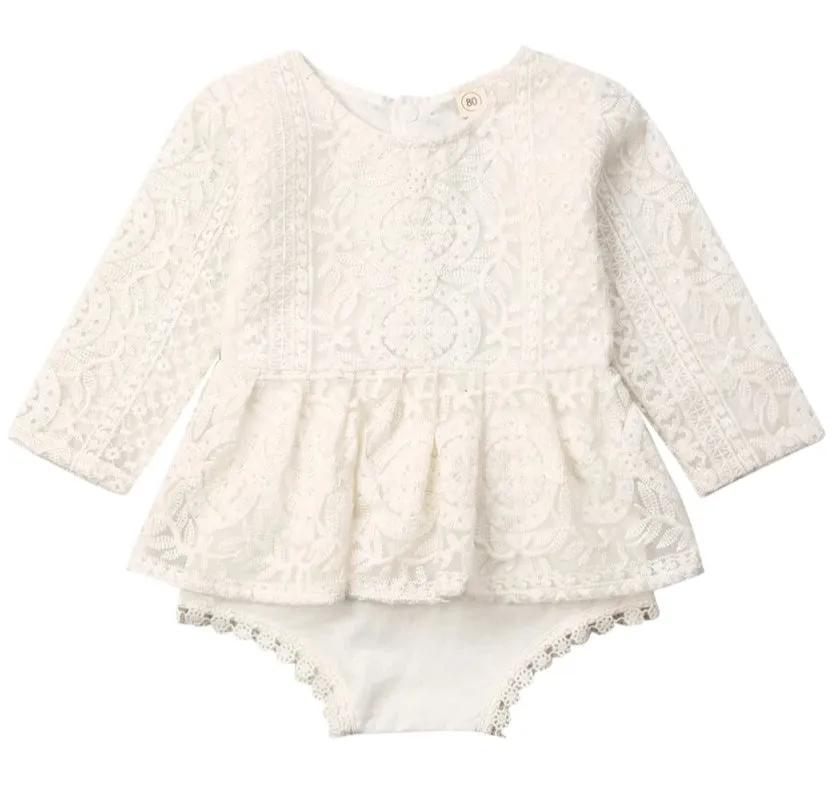 Long Sleeve Lace Romper Dress #1000667