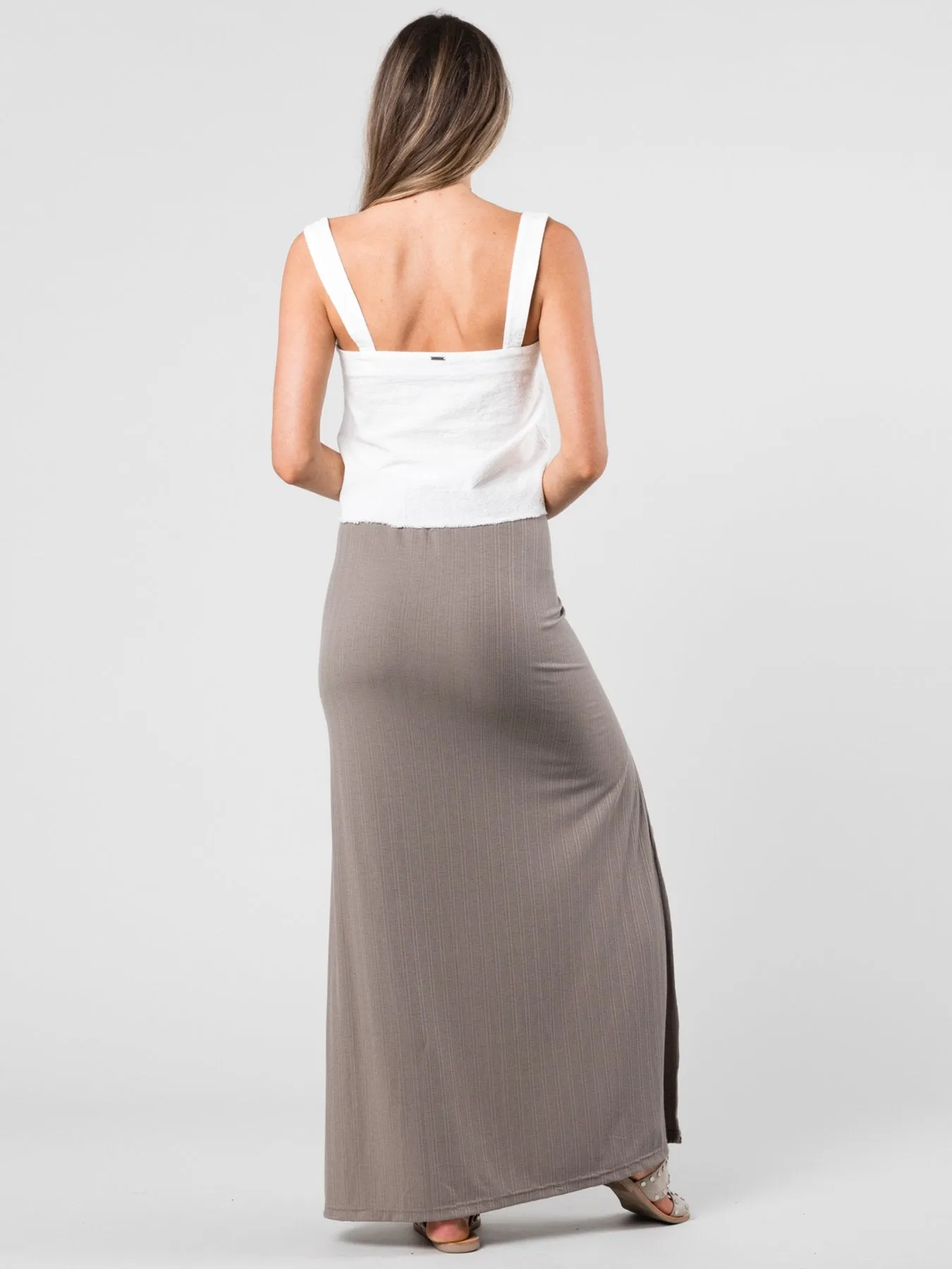 Lulu Maxi Skirt - Stone Grey