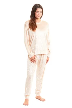Luxurious Women's Soft Crushed Velvet Pyjama Set Comfortable Loungewear Stylish Nightwear with Elasticated Waistband Multiple Sizes Daisy Dreamer