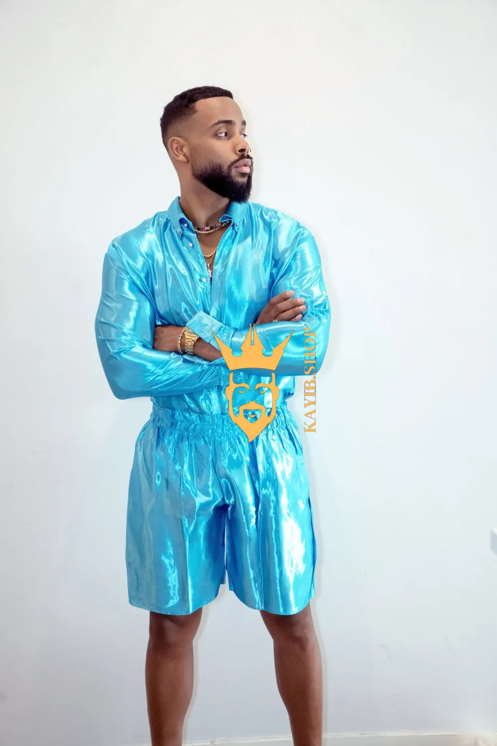 Luxury Silk Shirt Set - Handmade Men's Fashion