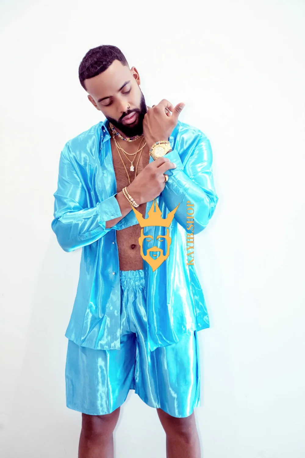 Luxury Silk Shirt Set - Handmade Men's Fashion