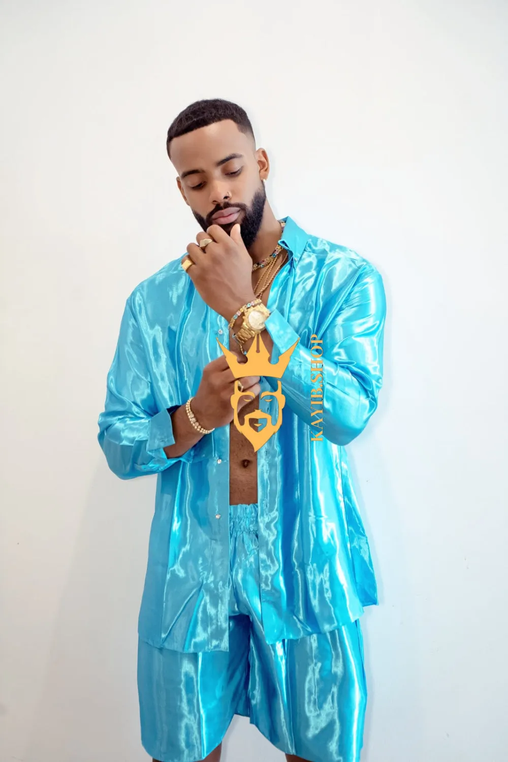 Luxury Silk Shirt Set - Handmade Men's Fashion