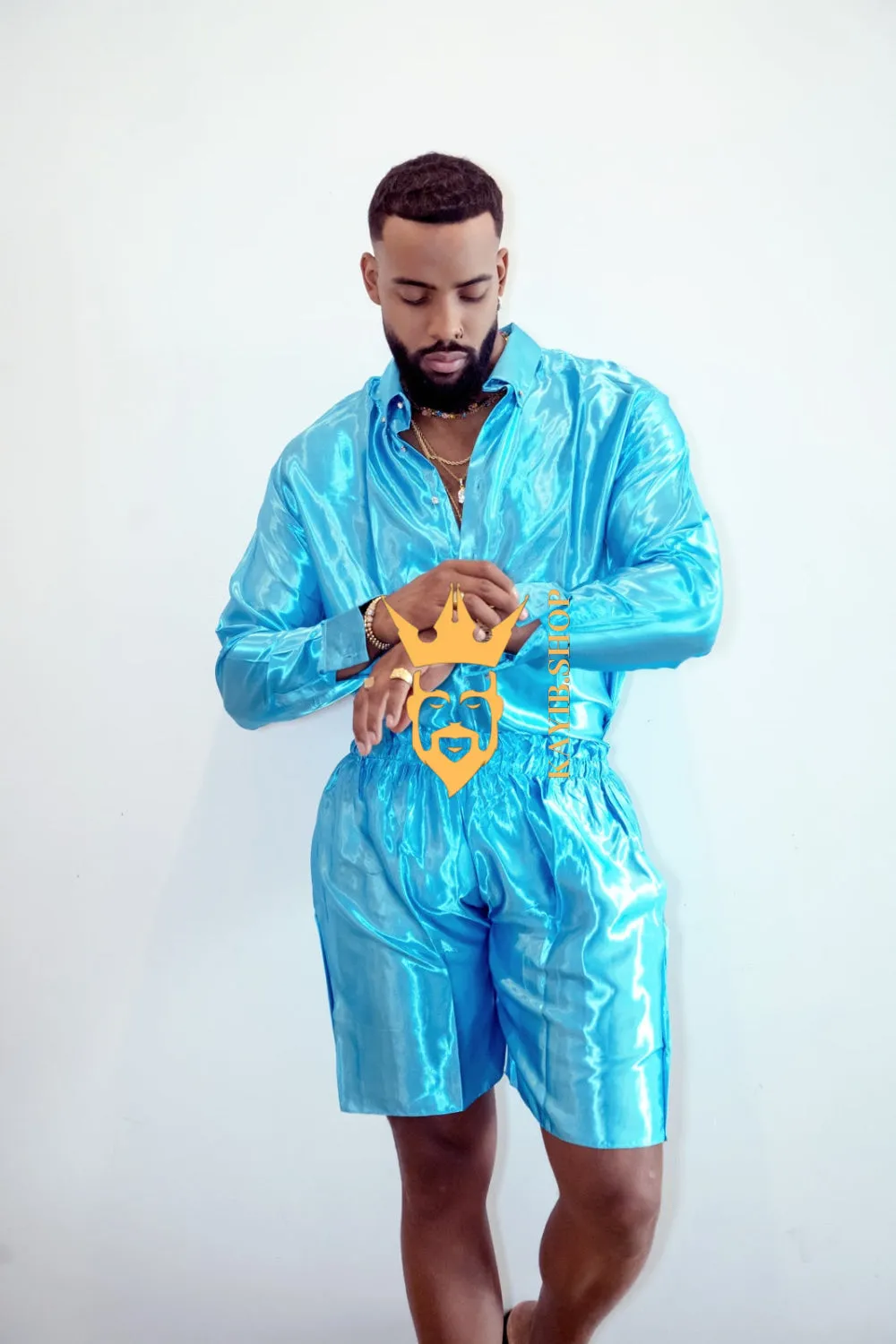 Luxury Silk Shirt Set - Handmade Men's Fashion
