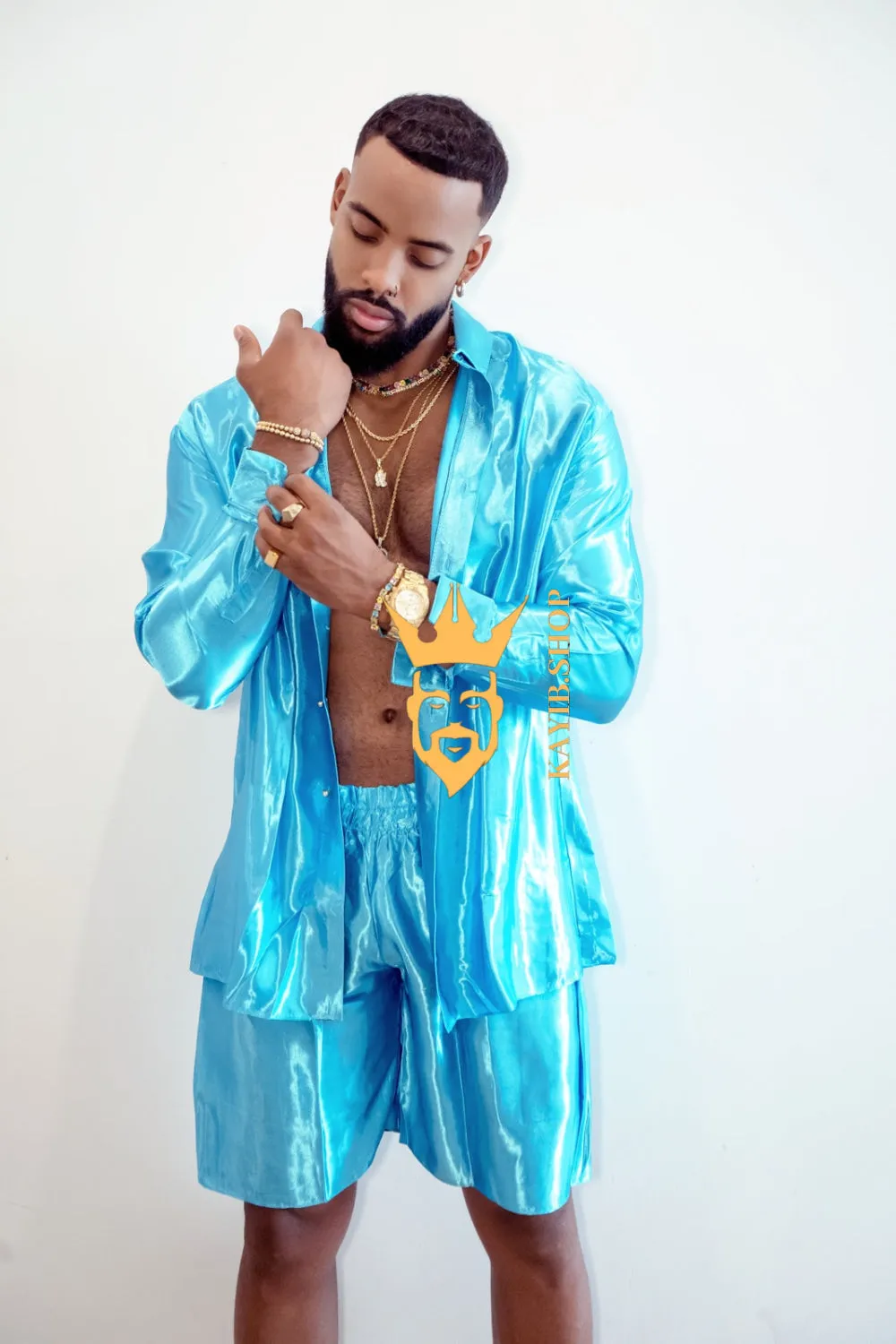 Luxury Silk Shirt Set - Handmade Men's Fashion