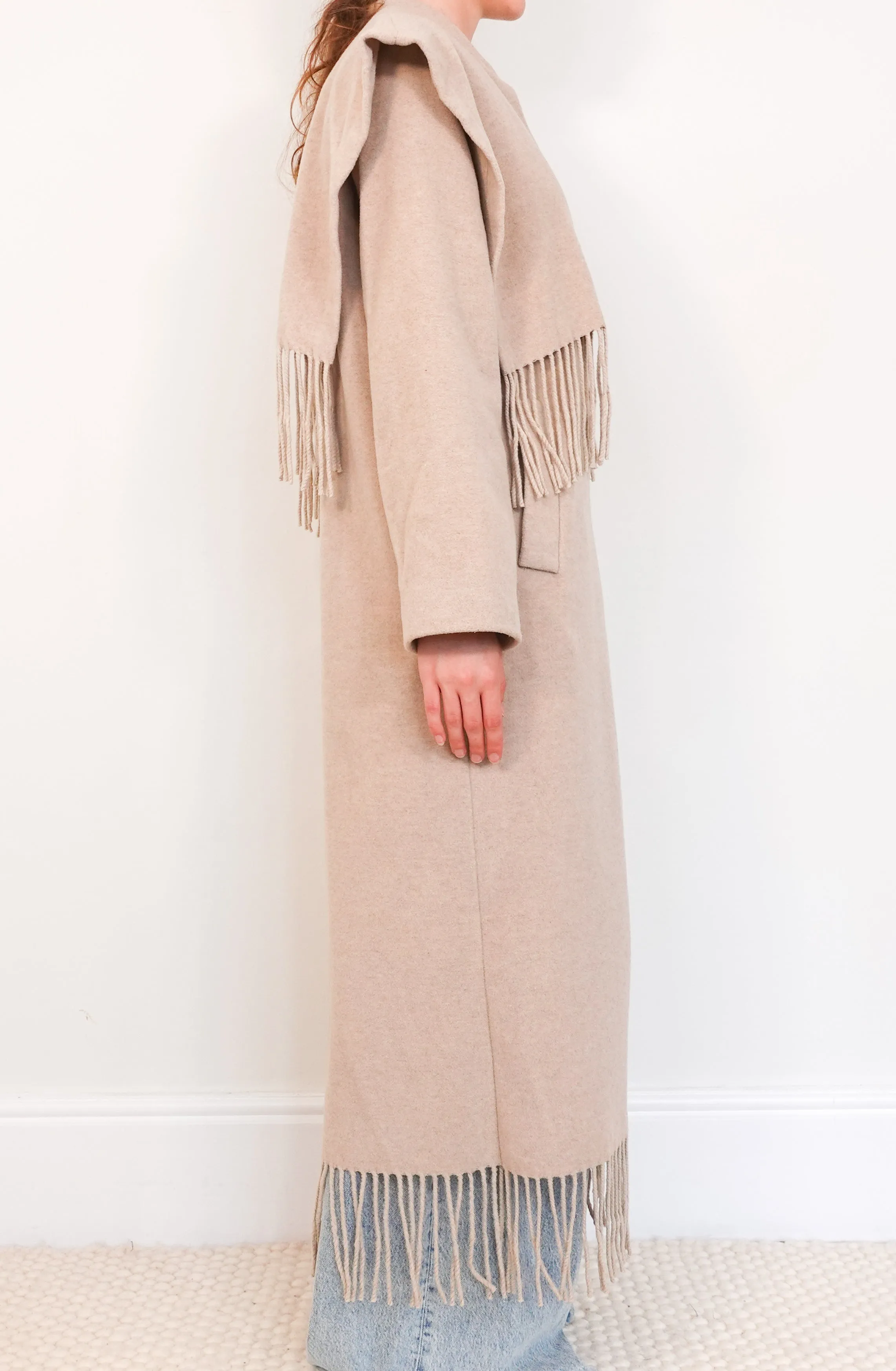 Maisha Fringe trim scarf coat RRP £790