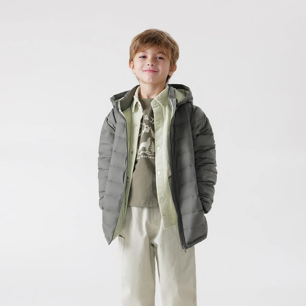MARC & JANIE Boys Girls Ultralight Hooded Down Parka 221735