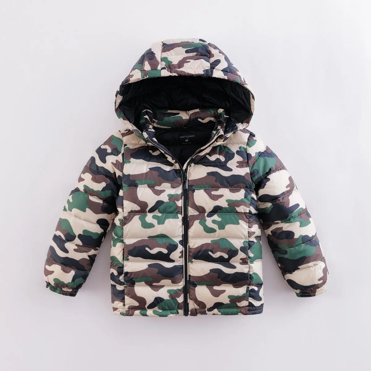 MARC & JANIE Boys Girls Ultralight Printed Hooded Down Parka 541889