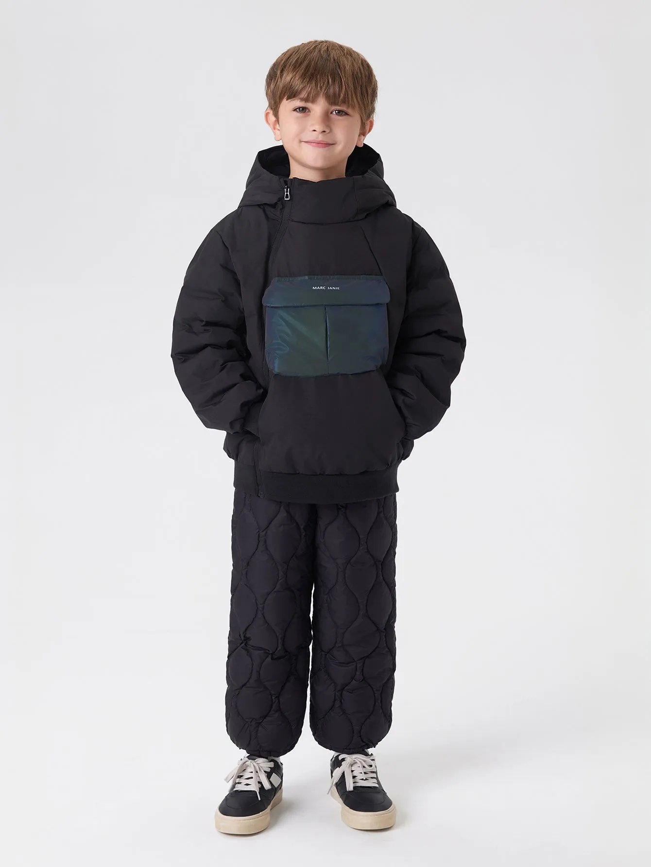 MARC & JANIE Boys Ultralight Laser Pocket Hooded Down Parka  231218